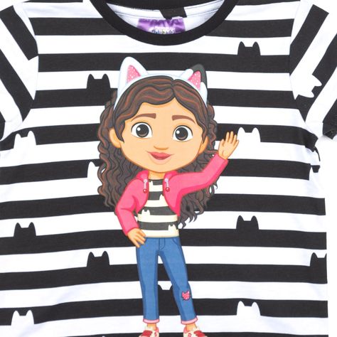 Polera Niña Cat Blanco Gabby Dollhouse-5