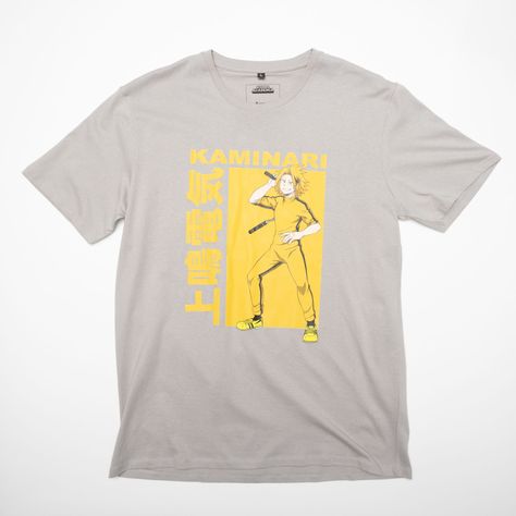 Polera Hombre  My Hero Academia  Kaminari Gris-0