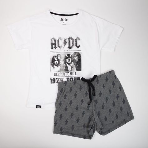 Pijama Mujer Banda Blanco AC/DC-0