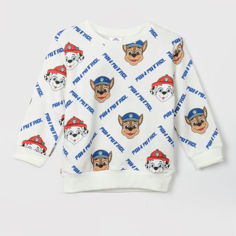 Poleron Niño Caras Blanco Paw Patrol-0