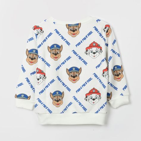 Poleron Niño Caras Blanco Paw Patrol-1