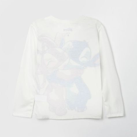 Polera Manga Larga Niña Angel Lilo y Stitch Blanco Disney-1