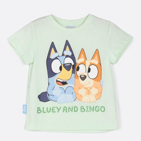 Polera Manga Corta Niña Arcoiris Verde Bluey-0