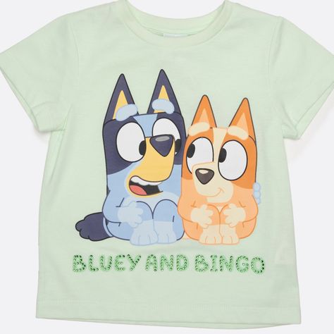 Polera Manga Corta Niña Arcoiris Verde Bluey-2