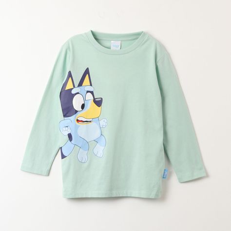 Polera Manga Larga Niño Personajes Verde Bluey-0