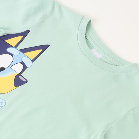 Polera Manga Larga Niño Personajes Verde Bluey-1