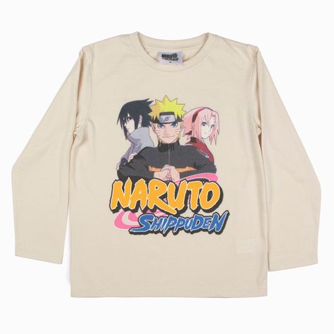 Polera Manga Larga Niño Personajes Blanco Naruto-0