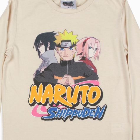 Polera Manga Larga Niño Personajes Blanco Naruto-2