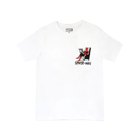 Polera Hombre Spiderman Working Blanco Marvel-0