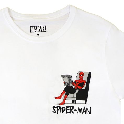 Polera Hombre Spiderman Working Blanco Marvel-1
