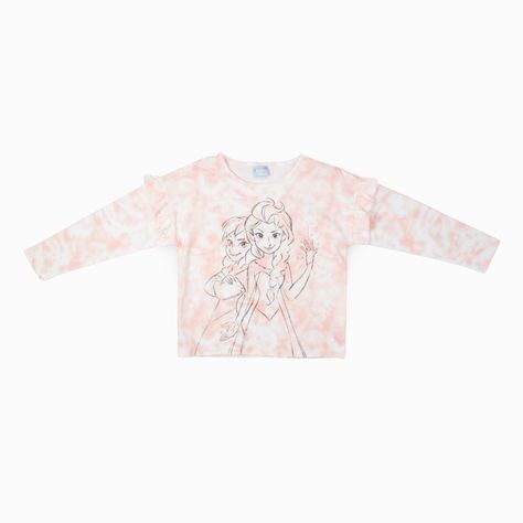 Polera Manga Larga Niña Frozen Hermanas Rosado Disney-0