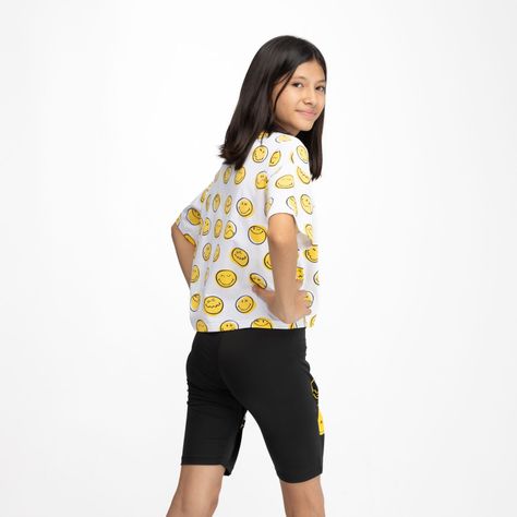 Calza Niña Emoji Smiley Negro SmileyWorld ®-1