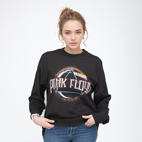 Poleron Mujer Pink Floyd Full Dark  Negro Pink Floyd-0