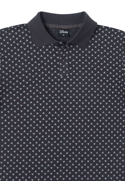 Polera Pique Hombre Mickey Print Negro Disney-2