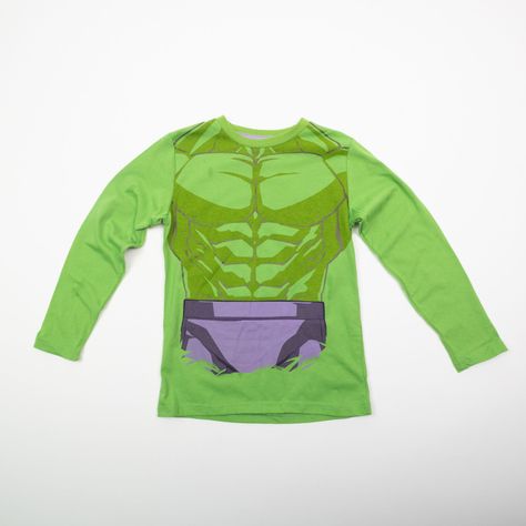 Polera Manga Larga Niño Hulk Costume Verde Marvel-0