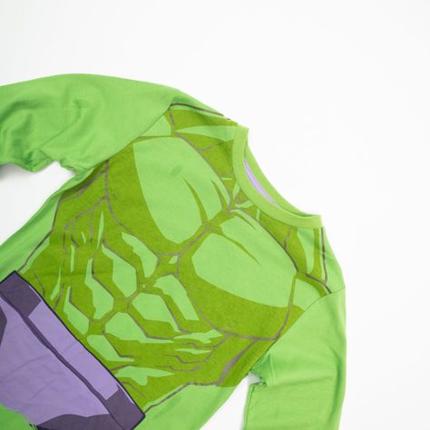 Polera Manga Larga Niño Hulk Costume Verde Marvel-2