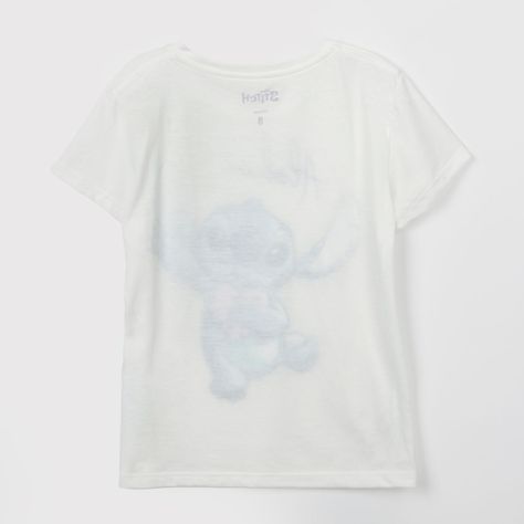 Polera Manga Corta Niña Aloha Lilo y Stitch Blanco Disney-1