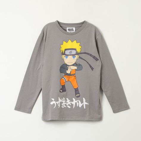 Polera Manga Larga Niño Jutsu Gris Naruto-0