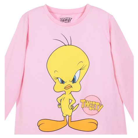 Polera Manga Larga Niña Angry Rosado Looney Tunes-2