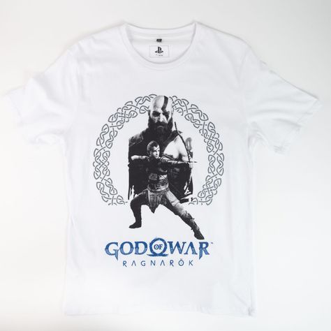 Polera Hombre Playstation  God Of War Blanco-0