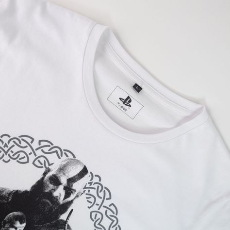 Polera Hombre Playstation  God Of War Blanco-1