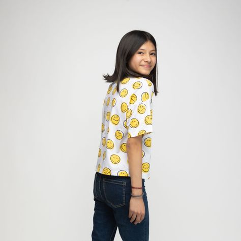Polera Niña Full Print Blanco SmileyWorld ®-2