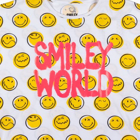 Polera Niña Full Print Blanco SmileyWorld ®-6