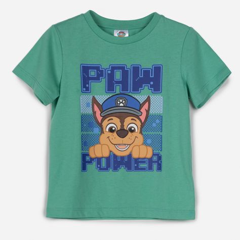 Polera Manga Corta Niño Brillante Verde Paw Patrol-0