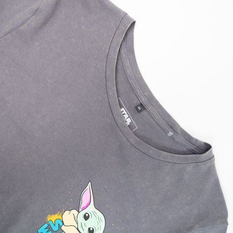 Polera Mujer  Star Wars  Grogu Gris-1