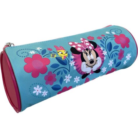 Estuche Infantil Escolar Flores Minnie Celeste Disney-1