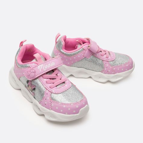 Zapatilla Con Luces Niña Lunares Minnie Rosado Disney-2