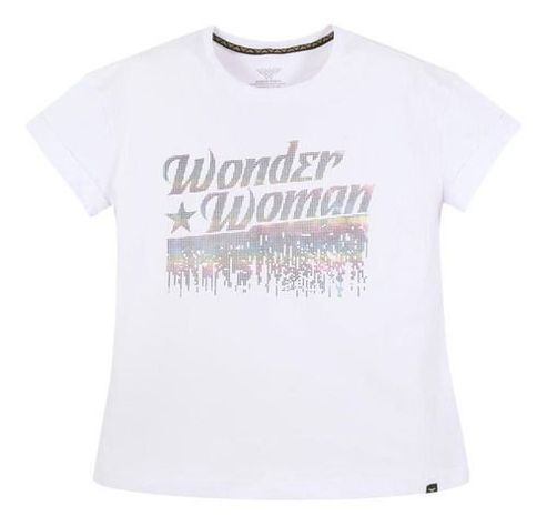 Polera Mujer Wonder Woman Fashion Blanco DC Comics-0