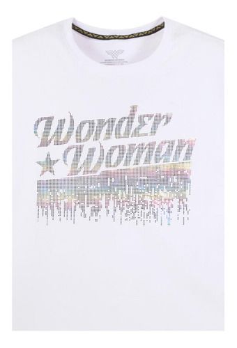 Polera Mujer Wonder Woman Fashion Blanco DC Comics-2
