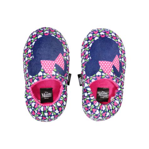 Pantufla Niña Minnie Head Rosado Disney-1