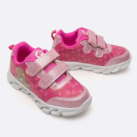 Zapatilla Con Luces Niña Rosado Barbie-1