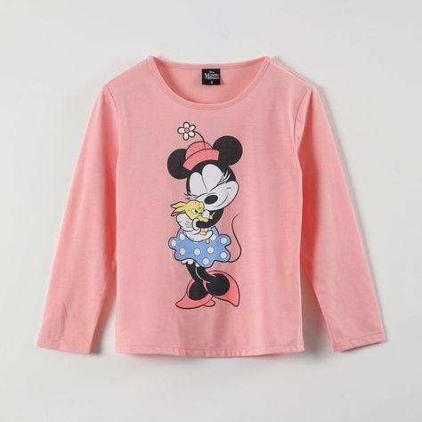 Polera Manga Larga Niña Minnie Bunny Rosado Disney-0
