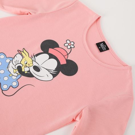 Polera Manga Larga Niña Minnie Bunny Rosado Disney-1