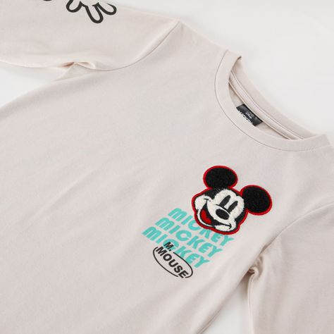 Polera Manga Larga Niño Mickey M.Mouse Blanco Disney-1