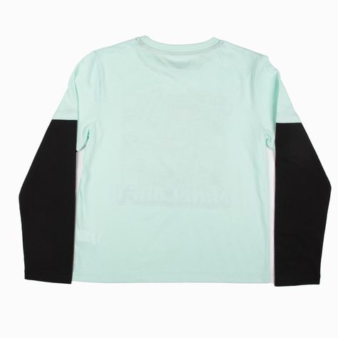 Polera Manga Larga Niña Doble Manga Verde Minecraft-1