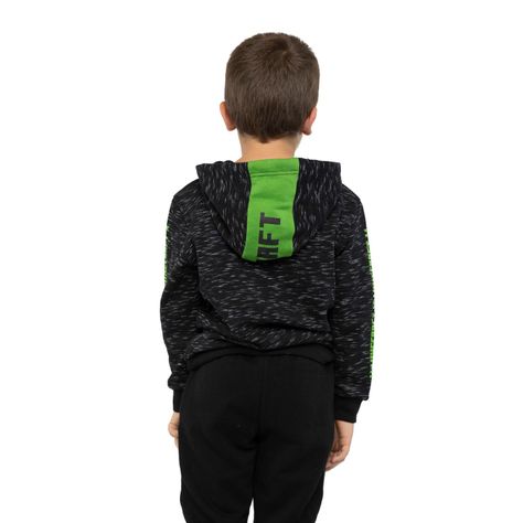 Poleron Cerrado Niño Logo Creeper Negro Minecraft-1
