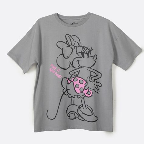 Polera Manga Corta Niña Lineal Minnie Blanco Disney-3