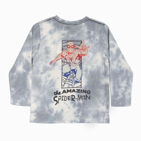 Polera Manga Larga Niño Amazing Spiderman Gris Marvel-1