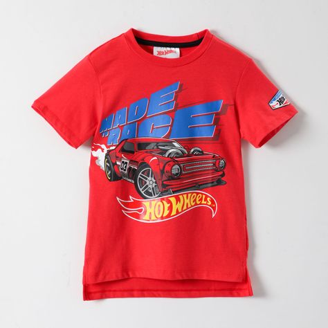 Polera Manga Corta Niño Auto Rojo Hot Wheels-0