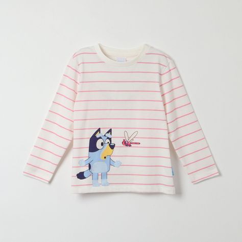Polera Manga Larga Niña Libelula Rosado Bluey-0