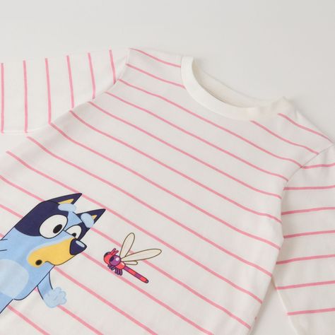 Polera Manga Larga Niña Libelula Rosado Bluey-1