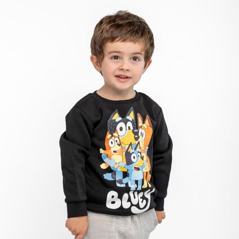 Poleron Cerrado Niño Familia Negro Bluey-0