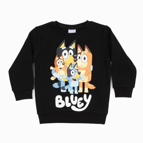 Poleron Cerrado Niño Familia Negro Bluey-2