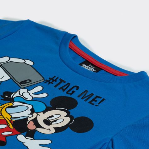 Polera Manga Larga Niño Selfie Mickey Azul Disney-2