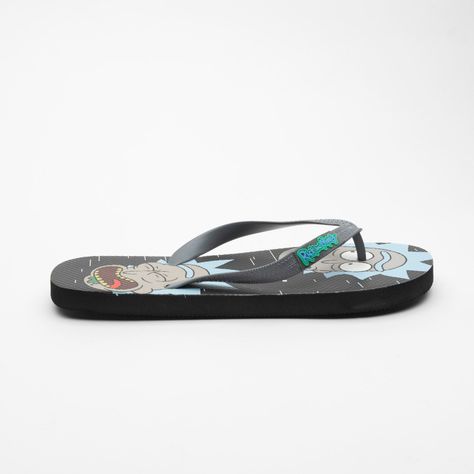 Sandalia Hombre Crazy Face Negro Rick and Morty-1