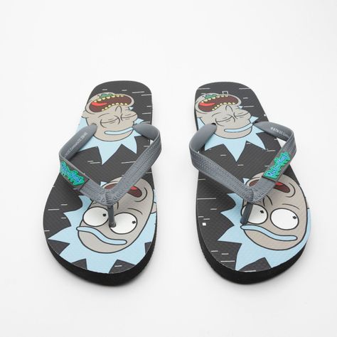 Sandalia Hombre Crazy Face Negro Rick and Morty-2